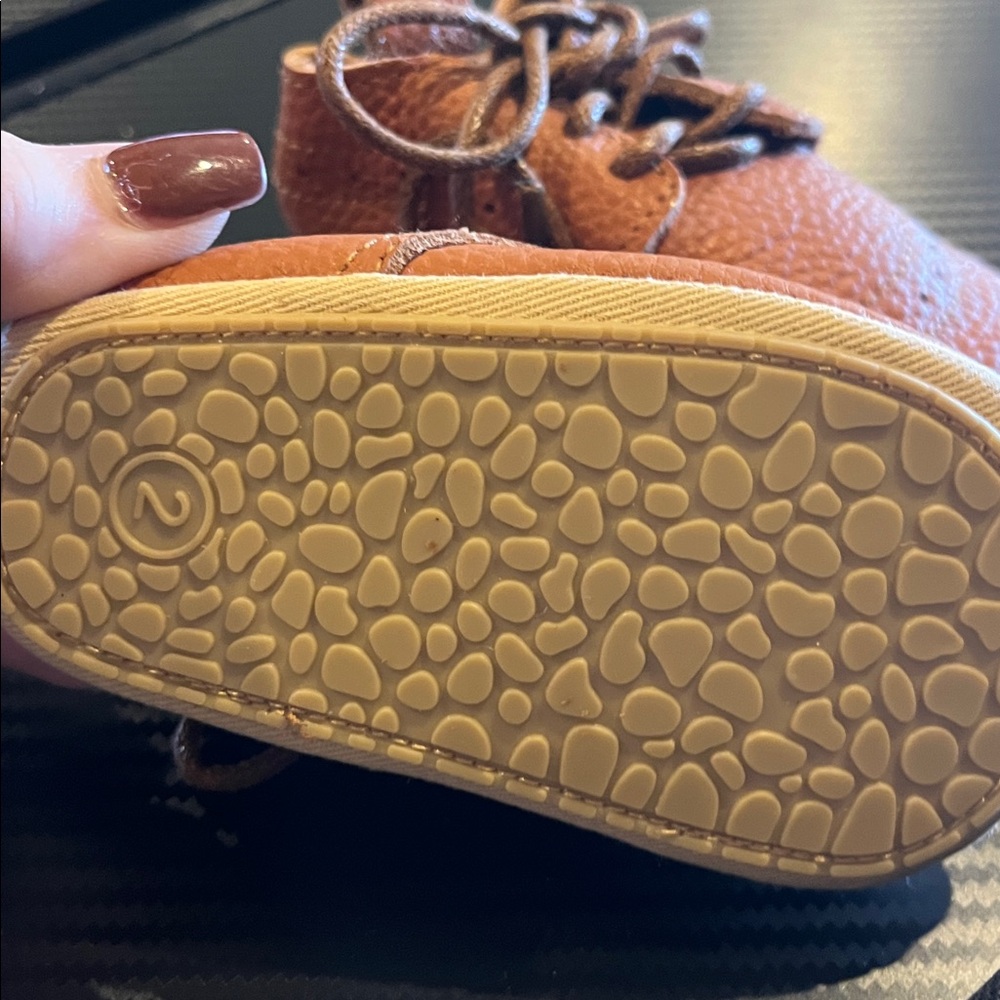 Greceen infant baby shoes brown crib shoes NWT UNISEX winter summer flexible - Picture 4 of 6